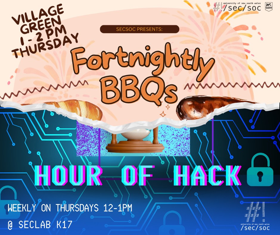 Hour of Hackโ+ Fortnightly BBQs๐ฅ๐๐ญ